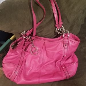 Coach Alexandra pink chain leather purse